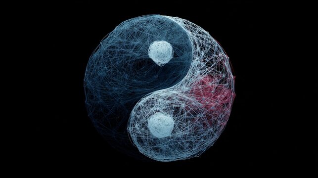 Yin Yang Created Using AI Generative Technology: Harmony in Digital Art