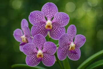 Beautiful Light Purple Vanda Orchid Serenity with Bokeh Background