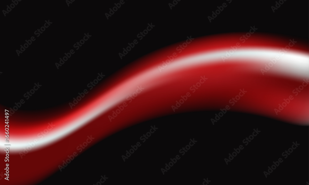Poster abstract futuristic background with colorful light waves and gradient spheres on dark space. modern 