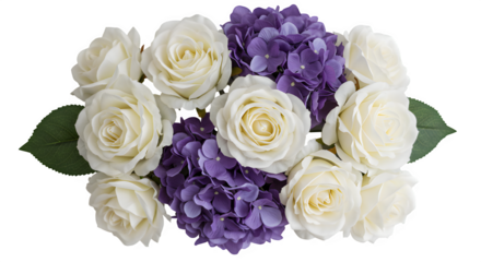 Artificial flowers decoration isolated on white background.