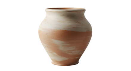 Handmade clay pot isolated on white background.