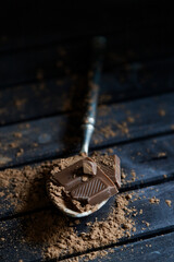 Chocolate Pieces Cocoa Dark Background