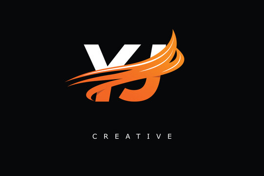 YJ Dynamic Gradient Logo Modern Speed Symbol for Creative Branding & Professional Identity Design