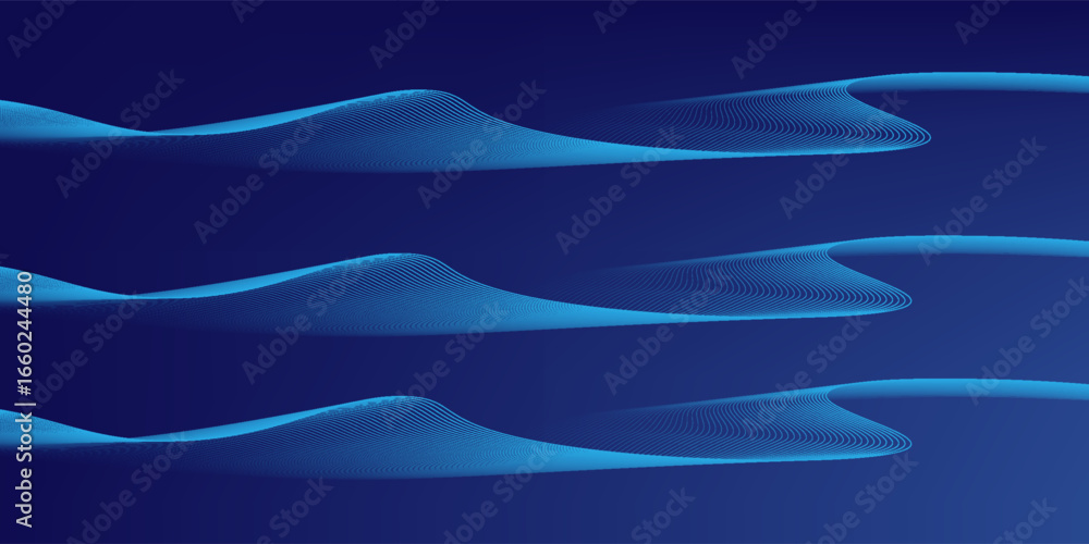 Poster abstract blue background with glowing curved lines. shiny blue swirl curve lines design. spiral line