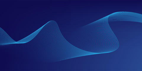 Abstract blue background with glowing curved lines. Shiny blue swirl curve lines design. Spiral lines. Geometric oval pattern. Futuristic technology concept. Vector illustration