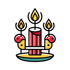 candlemas pixar art style bold line art white vector art