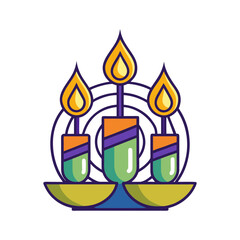 candlemas pixar art style bold line art white vector art