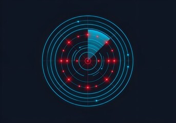 Fototapeta premium Abstract Digital Radar Screen Scanning Targets High Technology