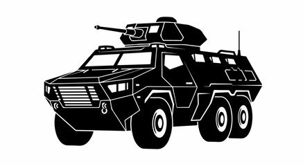 Armored Personnel Carrier, Six-Wheeled Military Vehicle.