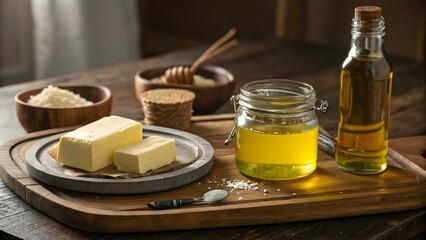 A Culinary Selection of Essential Cooking Fats and Sweeteners