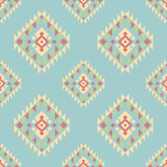 Indigo navy blue geometric traditional ethnic pattern Ikat seamless pattern border abstract design for fabric print cloth dress carpet curtains and sarong Aztec African Indian Indonesian 