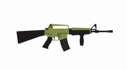 Olive Green Assault Rifle with Black Stock and Foregrip.
