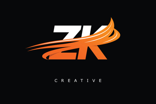 ZK Dynamic Gradient Logo Modern Speed Symbol for Creative Branding & Professional Identity Design