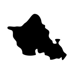 Islands of Oahu Silhouette Map. Vector image