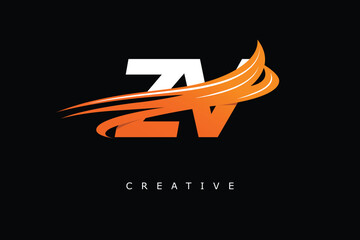ZV Dynamic Gradient Logo Modern Speed Symbol for Creative Branding & Professional Identity Design