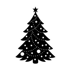 christmas tree with ornaments and lights vector art