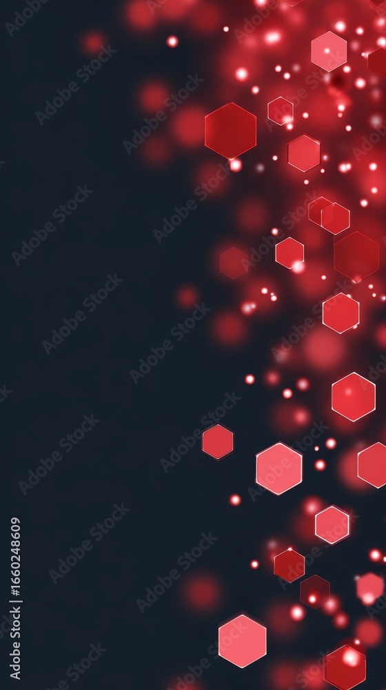 Poster abstract geometric wallpaper with a repeating pattern of vibrant red hexagons creating a modern and 