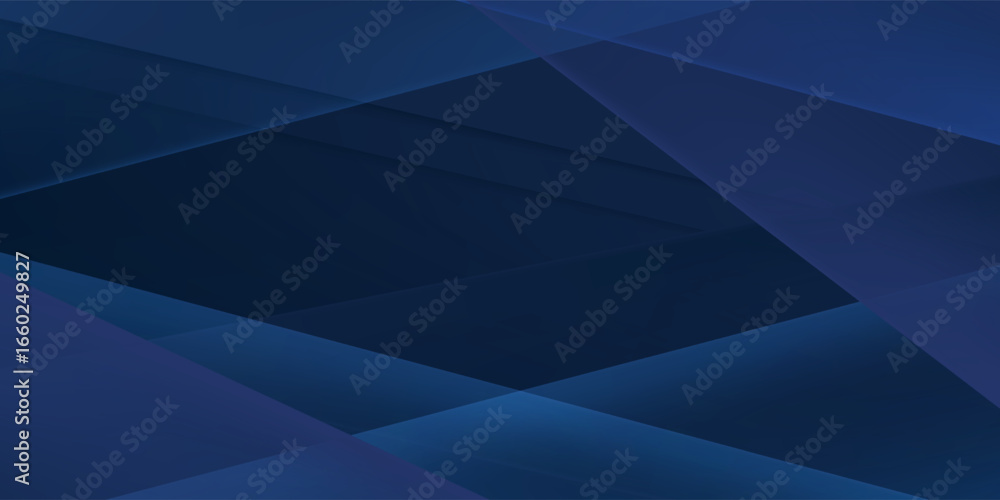 Poster modern dark blue paper background with dark 3d layered line triangle texture in elegant website or t