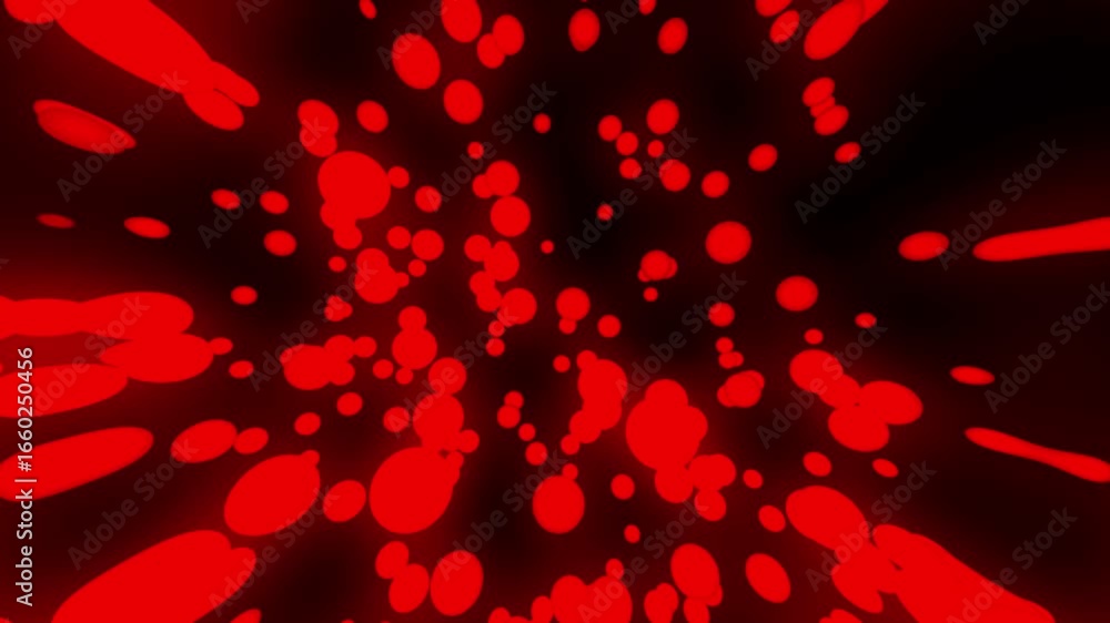 Leinwandbilder abstract red blobs on black background - dynamic animation