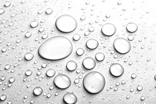 Realistic water droplets on a white or transparent background