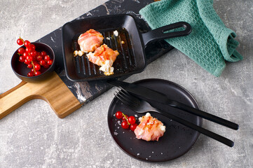 Bacon-wrapped fried goat cheese