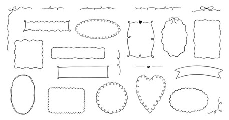 Set of decorative frames, borders and corners. Vector elements for invitations and cards