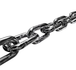 Obraz premium Silver Chain Isolated on Black Png. chain, link, links, metal, steel, iron, chrome
