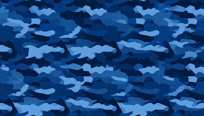 Blue Camo Seamless Pattern.