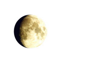 A gorgeous night sky shines with a full moon and puffy clouds in the pretty shades 