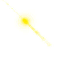 Yellow light streak on white background