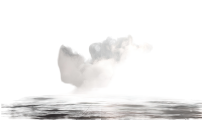 Abstract white cloud shape on a dark surface