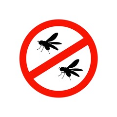No fly sign, pest control concept