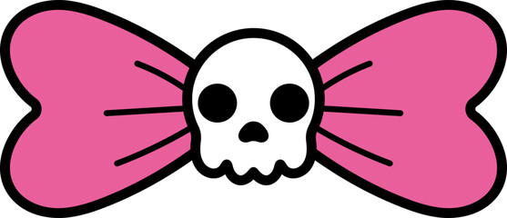 skull with bow