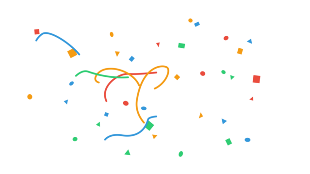 Colorful confetti and streamers floating down. Abstract party background with various geometric shapes. Festive celebration, birthday, or event concept isolated on a transparent background. - Powered by Adobe