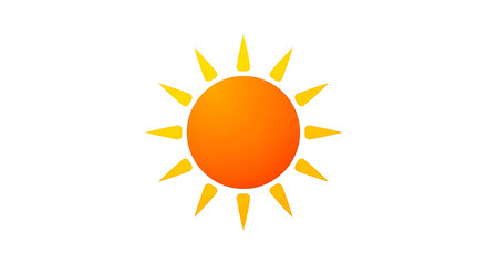 Vibrant yellow and orange sun icon. A simple, flat vector graphic symbolizing summer, sunshine, weather, and warmth on a white background.