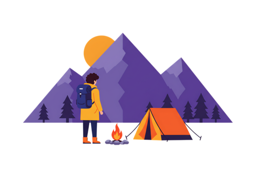 Vector illustration of pyramid construction site and pyramid of people in Egypt