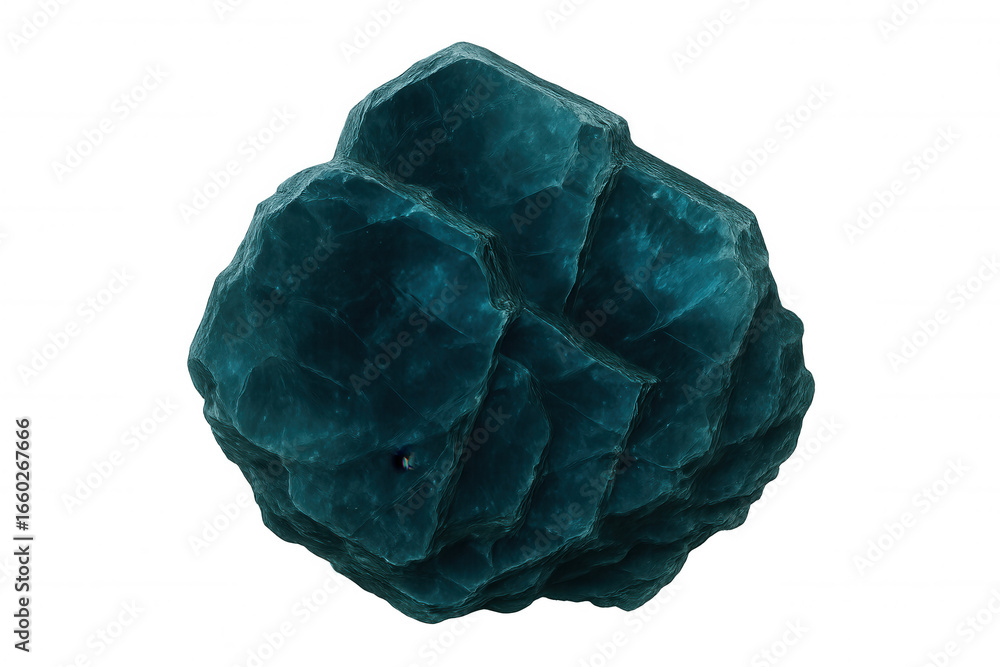 Poster dark blue asteroid rotating and floating on transparent background, perfect for space-themed project