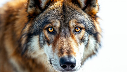 Obraz premium dog, alpha, wild, canine, portrait, fur, tousled, eyes, gaze, confident, strong, intelligent, predator, mammal, beast, studio, whitebackground, isolated, animal, closeup, facial, expression, majestic,