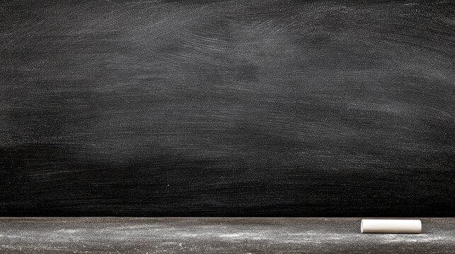 Blank Chalkboard with Piece of Chalk on Surface - Powered by Adobe