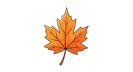 Autumn Maple Leaf Illustration - Vibrant Orange Fall Foliage