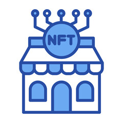 Nft Market Blue Vector Icon