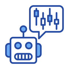 Trading Bot Blue Vector Icon