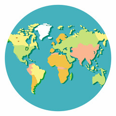 world map with globe