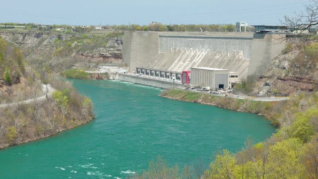Robert Moses Niagara Hydroelectric Power Station, a New York Power Authority on the Niagara river just downriver from Niagara Falls. Shot on a beautiful spring afternoon in 2017.