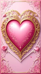 Ornate pink heart design