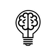Illuminating innovation A light bulb embracing a brain symbolizing bright ideas and creative