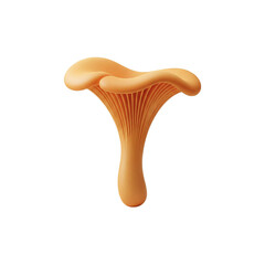 Golden Chanterelle's Elegance: A Sculptural Rendering Against a Dark Backdrop