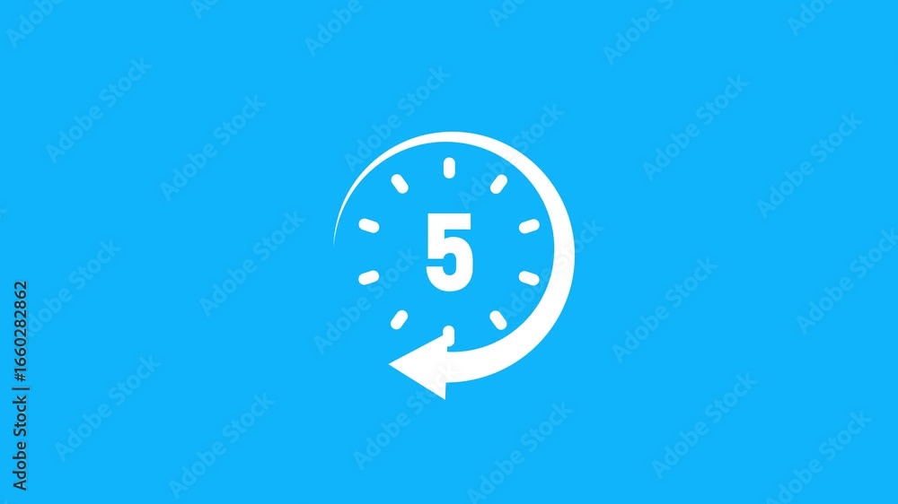 Poster 10 second countdown timer animation .ten seconds stopwatch icon animation,ten second countdown timer