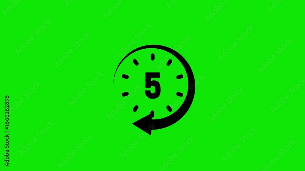 Poster 10 second countdown timer animation .ten seconds stopwatch icon animation,ten second countdown timer