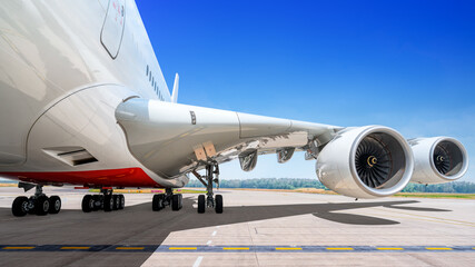 modern airliner at an airfield